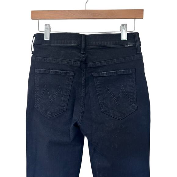 MOTHER Black The Insider Crop Step Fray Jeans Sz 27 - Picture 7 of 8